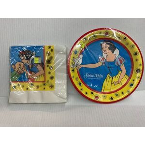Vintage Disney Snow White Birthday Party Napkins Plates NIP